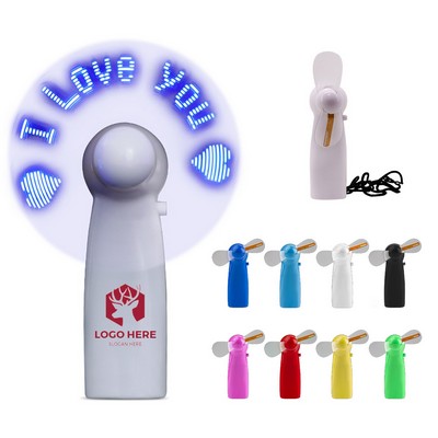 Programmable LED Message Cooling Fan with Strap